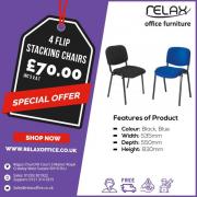 Buy 4 Flip Stacking chairs in only £70