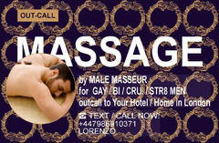 ★FULL BODY MASSAGE FOR MEN (Gay-Bi-Str) by ★MALE MASSEUR OUT CALL to Your HOTEL / HOME in London