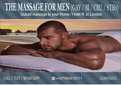 MASSAGE★FOR MEN (gay/bi/srt8) by MALE MASSEUR at Ur HOTEL/HOME
